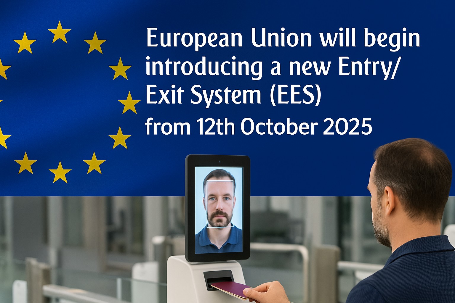 🇪🇺 यूरोपीय संघ (EES) के नए प्रवेश और निकासी प्रणाली का कार्यान्वयन १२ अक्टूबर २०२५ से शुरू होगा।